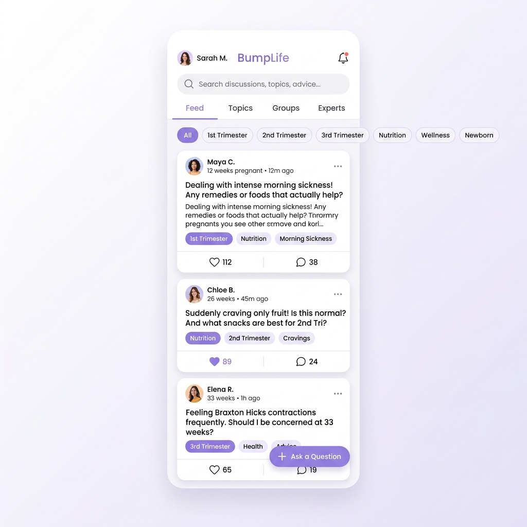Screenshot: Community with other mothers
