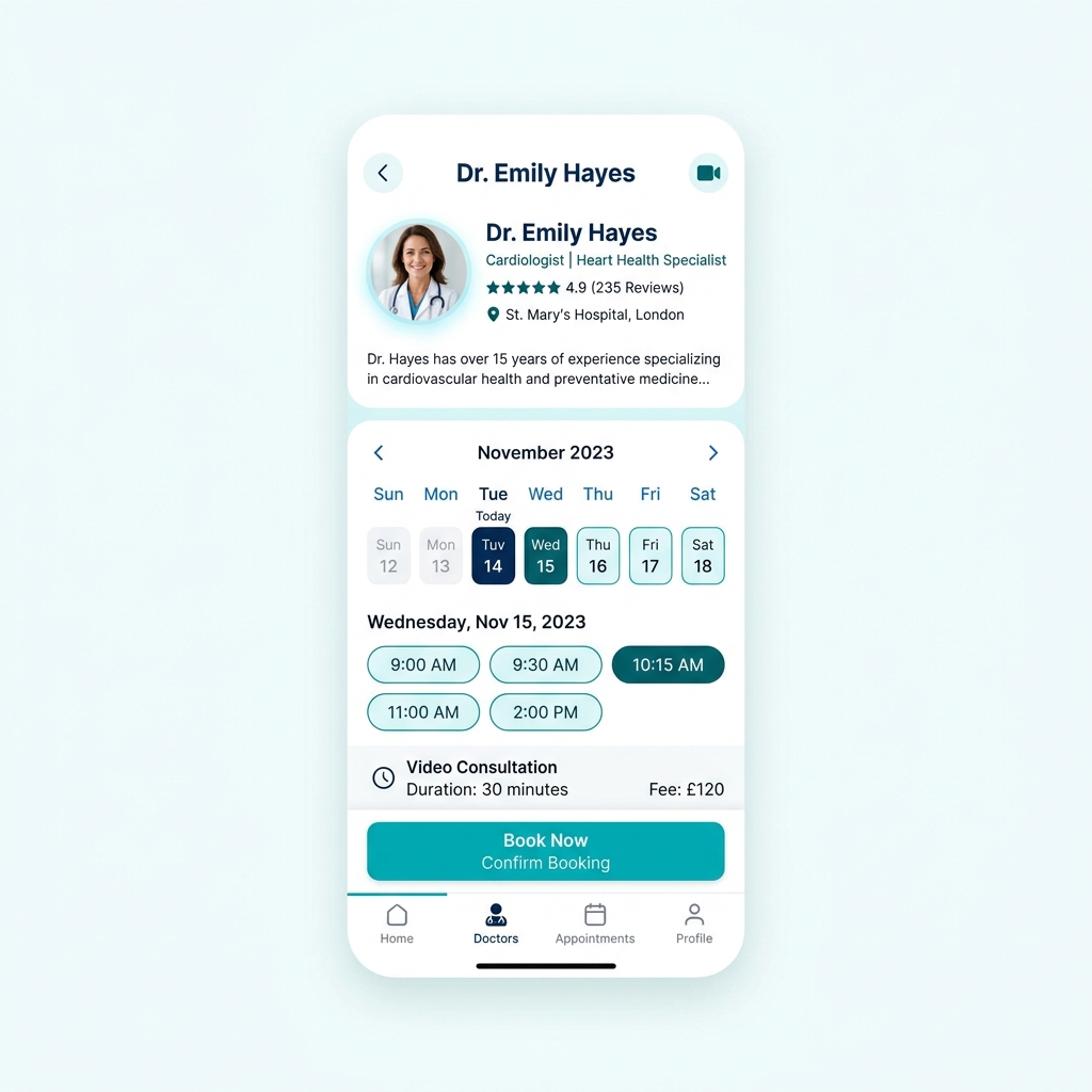 Screenshot: Doctor consultations