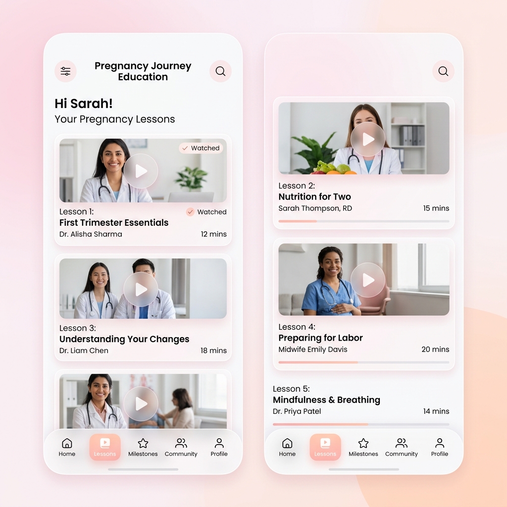 Screenshot: Multilingual video lessons